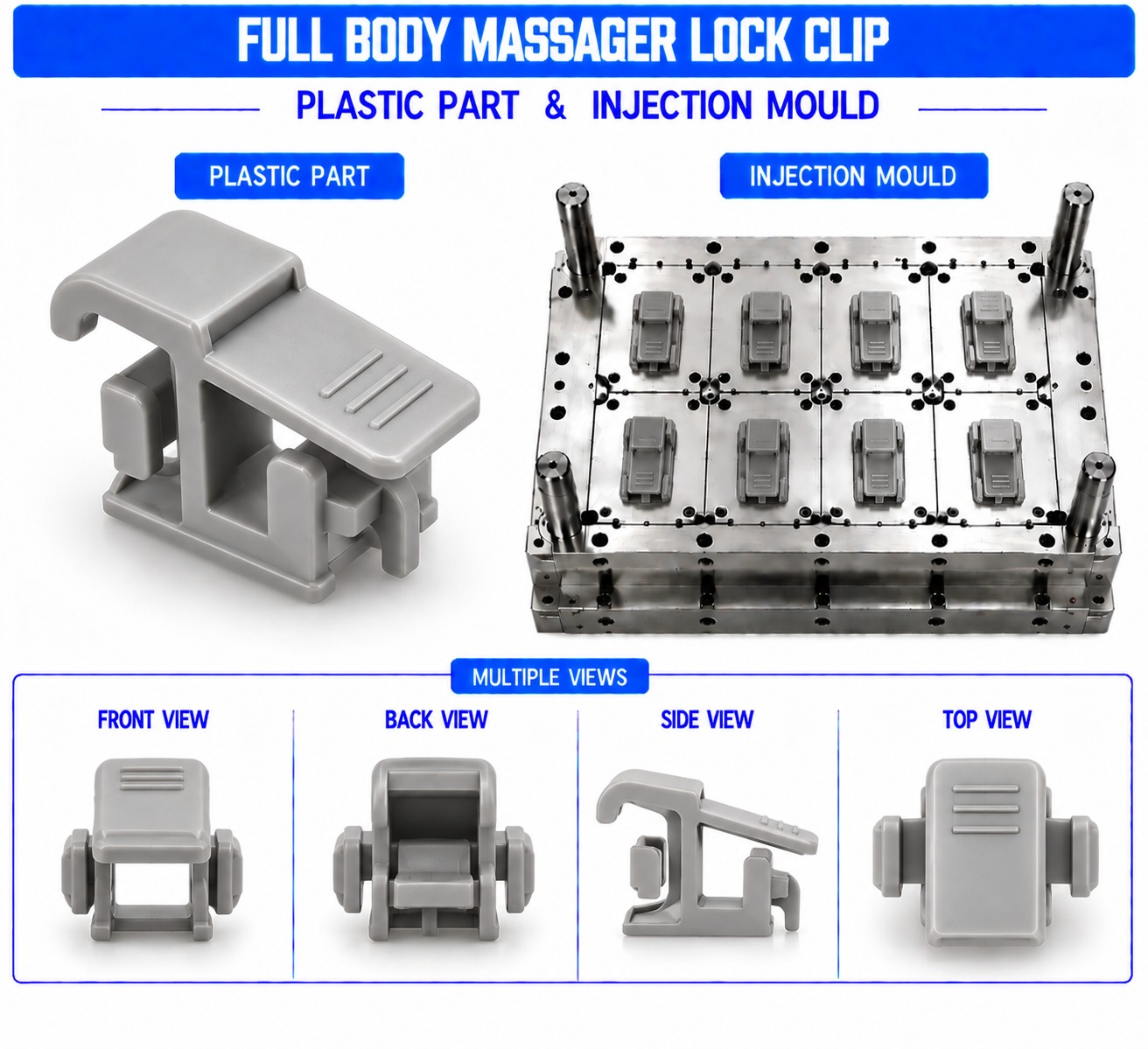 Full Body Massager Plastic Lock Clip Mould and Moulding Services